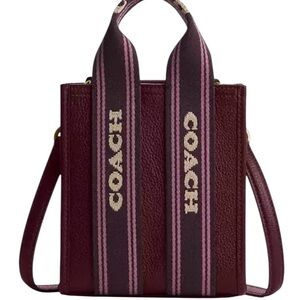 COACH Smith Mini Tote Bag, Maroon, Pink NWT